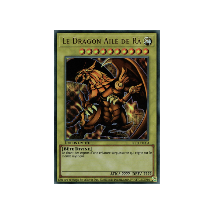 Yu-Gi-Oh! – Set Divinité Égyptienne (3 Cartes) – Râ / Obelisk / Slifer – Ultra Rare Holographique – Édition Limitée (FR)
