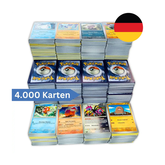 Pokémon TCG – Großes Kartenlot mit 4000 Karten | Common & Uncommon | Gemischte Editionen | Perfekt zum Sammeln, Tauschen oder Spielen!