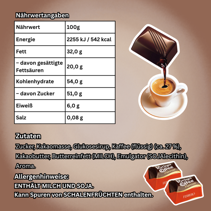 12x 5 Stück Ferrero Pocket Coffee Pralinen mit flüssiger Kaffee-Füllung 62.5g pro pack