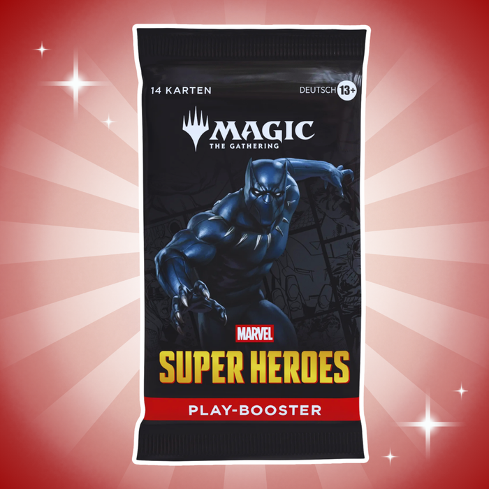 1x Magic: The Gathering Marvel Super Heroes Play-Booster Deutsch – 1 Booster mit 14 Karten