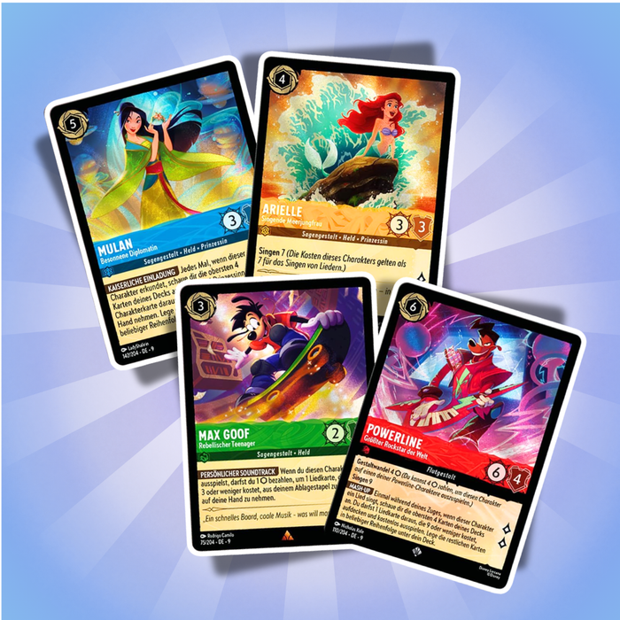 Disney Lorcana TCG Mythen Starter Deck Deutsch – 60 Karten Deck mit Booster (Zufällige Variante)
