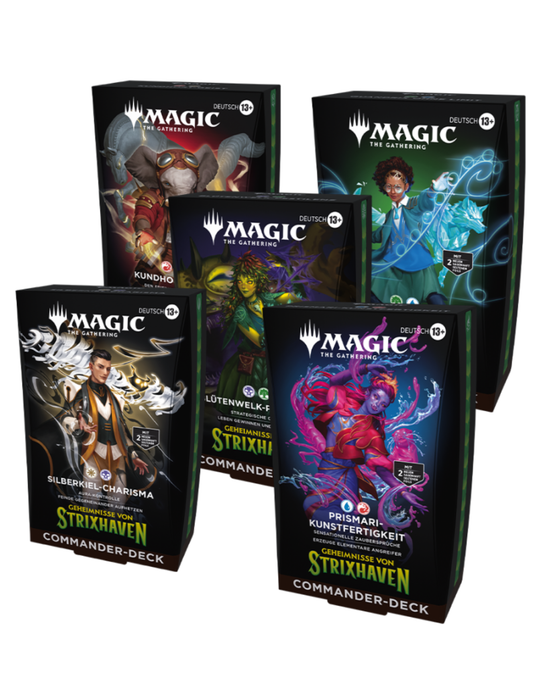 Magic: The Gathering Geheimnisse von Strixhaven Commander Deck Bundle (DE) – 5 Decks Komplettset
