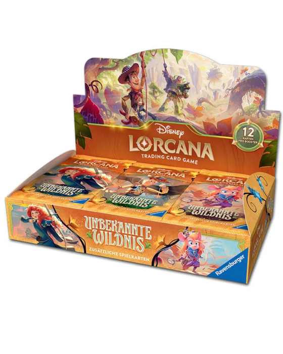 Disney Lorcana TCG Wilds Unknown Booster Display Deutsch – Trading Card Game Box mit 24 Booster Packs