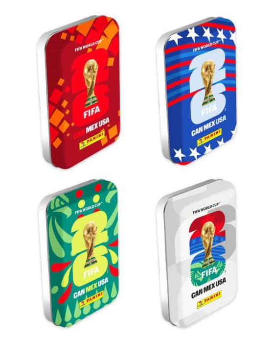 FIFA World Cup 2026 Sticker Pocket Tin – Metallbox mit 8 Sticker-Tüten