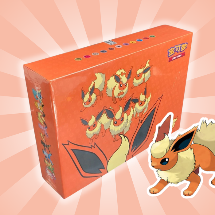 Pokémon Flareon VMAX Geschenkbox (Chinesische Edition) | Limitierte Sammlerbox | Exklusive Promo-Karten & Premium-Zubehör