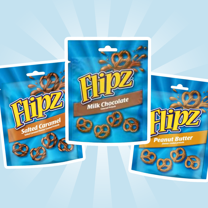 3x Flipz Brezeln | Peanut Butter, Salted Caramel & Milk Chocolate | Je 90 g Beutel | Süß-salzige Snacks aus den USA