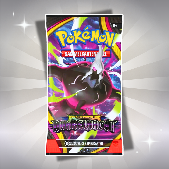 Pokémon Mega-Entwicklung: Dunkelnacht Top-Trainer-Box Deutsch – 9 Booster & Zarude Promokarte