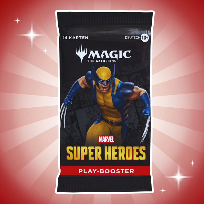 1x Magic: The Gathering Marvel Super Heroes Play-Booster Deutsch – 1 Booster mit 14 Karten