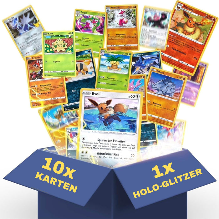Pokemon Karten deutsche 10x inkl. 1 Garantierte Holo Karte Original für Sammler & Fans aus aktuellen Sets