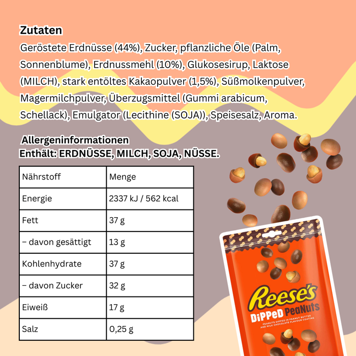 10x Reese’s Dipped Peanuts – Erdnüsse mit Schokoladenüberzug, 10x 90 g