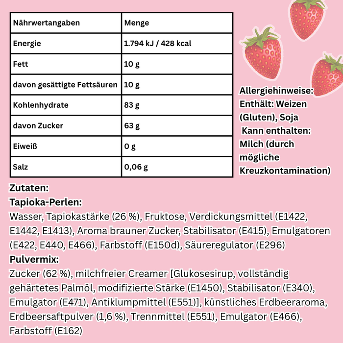 Tokimeki Bubble Tea Kit – Strawberry 255 g | DIY Bubble Tea Set | Erdtbeergeschmack