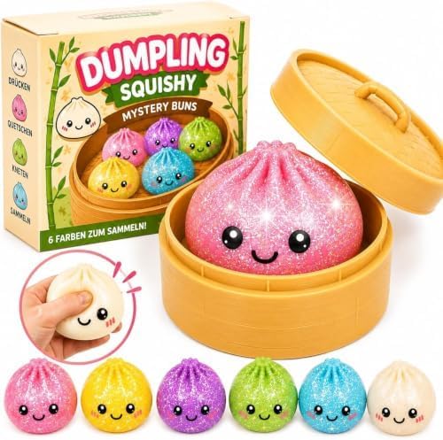 Squishy Dumpling Glitzer 10 cm – Kawaii Slow-Rising Anti-Stress Squishy Fidget-Spielzeug