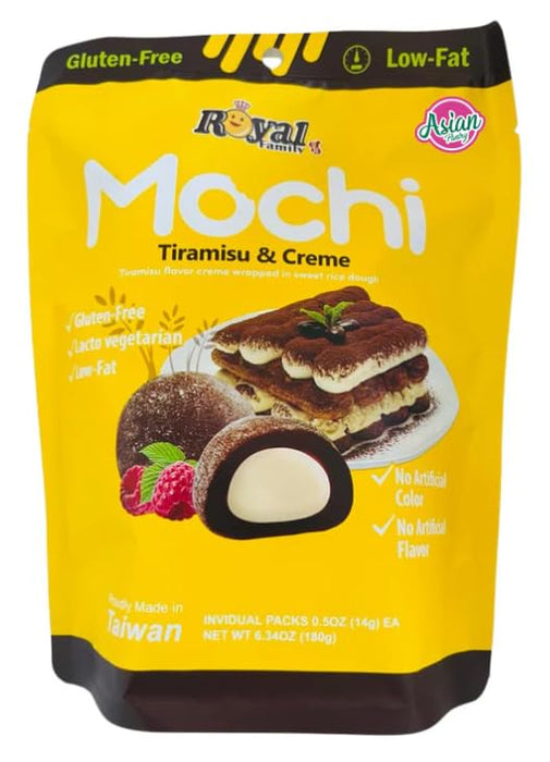 2er-Set Royal Family Mochi | Tiramisu und Crème & Strawberry Cheesecake | 2 x 120g | Weicher Reiskuchen mit cremiger Füllung | Perfekt als Dessert & Snack