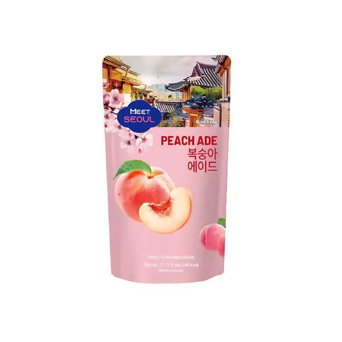 10x Meet Seoul Peach Ade – 230 ml Pouch Drink | Erfrischender koreanischer Pfirsich-Ade | Ready-to-Drink Fruchtgetränk