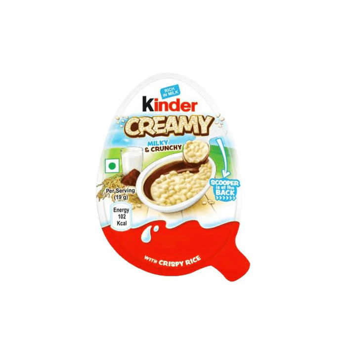Kinder Creamy 24er-Pack | 24 x 19g | Gefüllte Schokoladenriegel mit knusprigem Reis | Cremige Milchfüllung & zartschmelzende Schokolade | Ideal für Kinder & Erwachsene