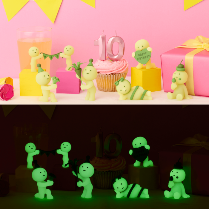 Original Smiski Birthday-Serie – Leuchtende Sammelfigur Blindbox