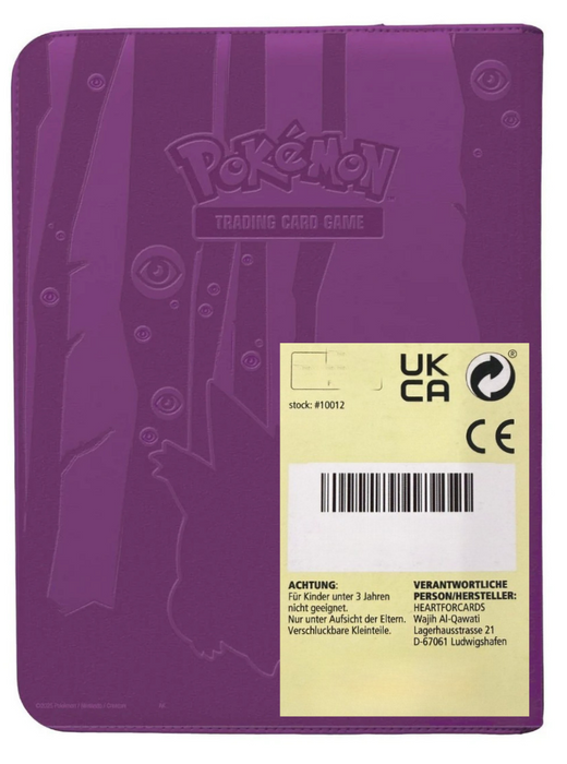 Pokémon Elite Gengar 9-Pocket Zippered PRO-Binder – Premium Kartenordner für 360 Karten mit Reißverschluss