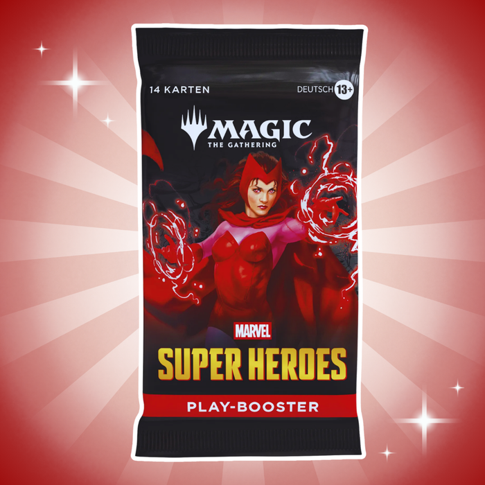 1x Magic: The Gathering Marvel Super Heroes Play-Booster Deutsch – 1 Booster mit 14 Karten