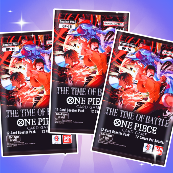 3x One Piece Card Game OP-16 The Time of Battle Booster Pack Englisch