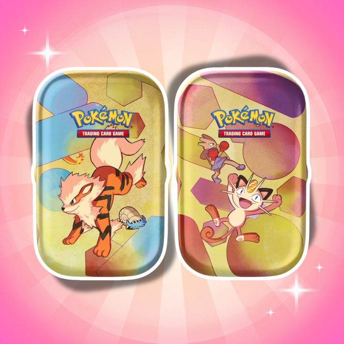 Pokémon Karmesin & Purpur 151 Mini Tin Display Deutsch – 10 Mini Tins mit je 2 Boosterpacks