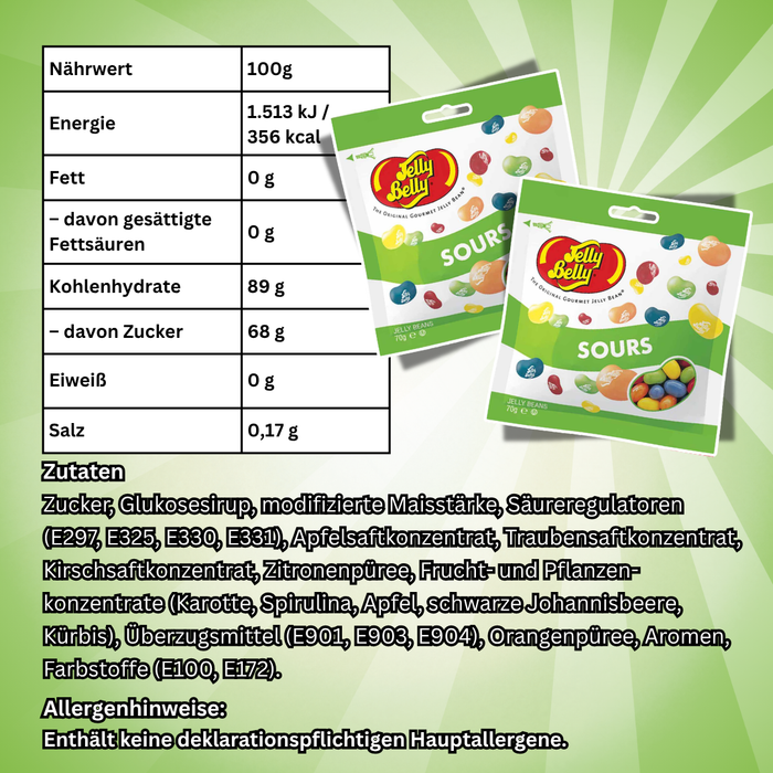 4x Jelly Belly Jelly Beans Mix 70 g – 20 Flavours, American Classics, Fruit Mix & Sours – 280 g Gesamt