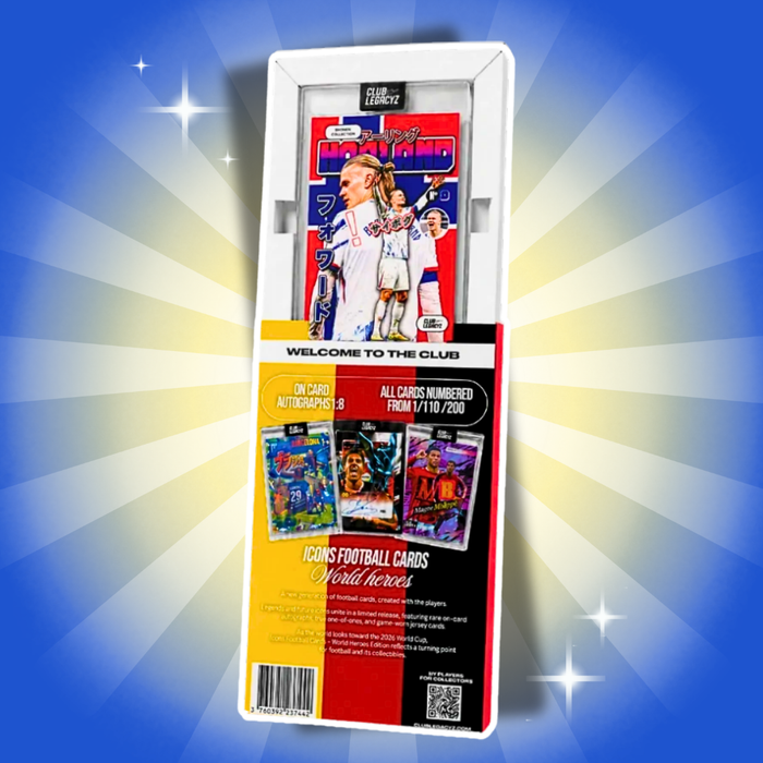 Club Legacyz Icons World Heroes 4th Edition Mini Box – 1 nummerierte Karte im Slab