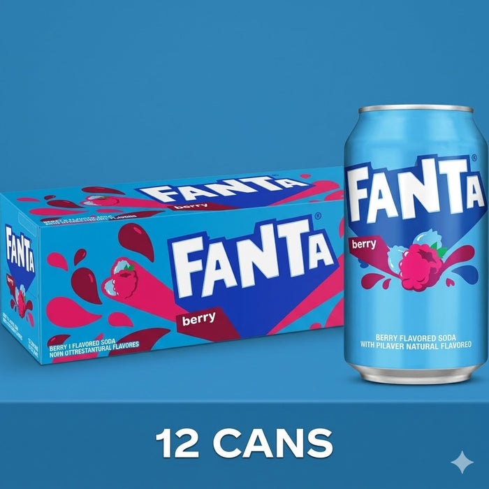 Fanta Berry (USA) 12er-Pack – Beeren-Geschmack, 12 x 355ml (MHD: 20.12.2024)
