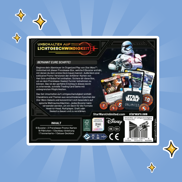 Star Wars: Unlimited – Prerelease Display „Umschalten auf Lichtgeschwindigkeit“ (DE) | 6 Booster Packs