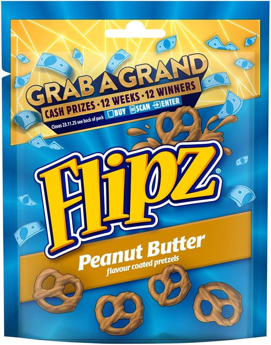 Flipz Peanut Butter Pretzels – 90g | Knusprige Brezeln mit Erdnussbutter