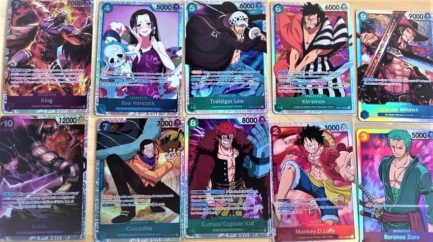 50 original One-Piece-Karten - Englisch - Plus 3 Seltene (Holo) garantiert + Heartforcards® Versandschutz