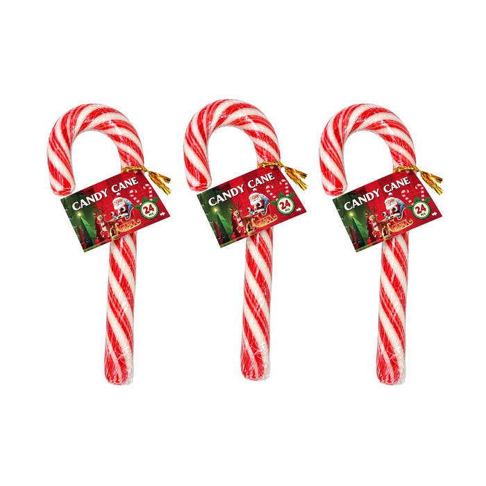 Candy Cane Zuckerstange 3er-Set – 3 × 60 g – Rot-weiße Weihnachts-Süßigkeit mit Minzgeschmack +Heartglobal Versandschutz