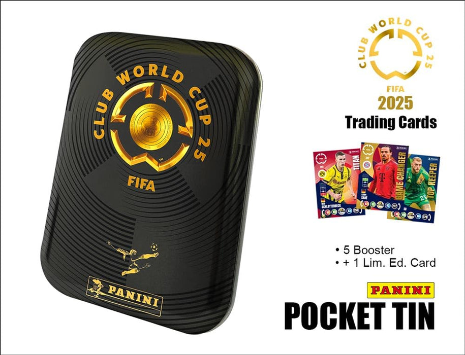 Panini FIFA Club World Cup 2025 – Pocket Tin mit 5 Tüten + 1 Limited Edition Card – Adrenalyn XL Kollektion – inkl. FC Bayern & BVB