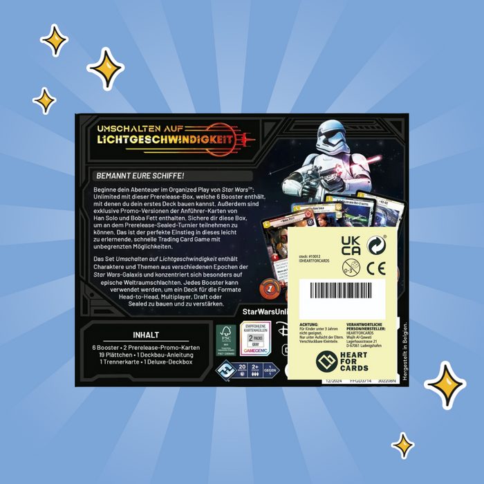 Star Wars: Unlimited – Prerelease Display „Umschalten auf Lichtgeschwindigkeit“ (DE) | 6 Booster Packs