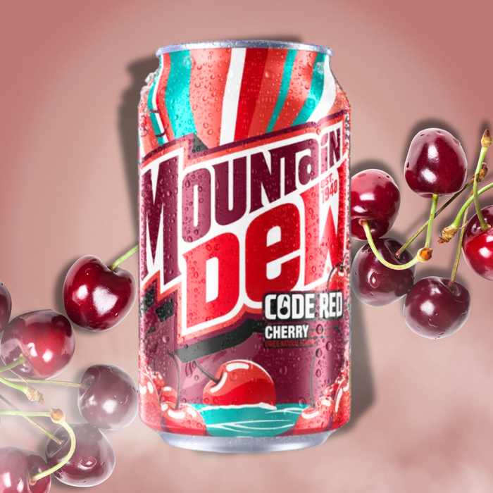 1x Mountain Dew Code Red Cherry – Erfrischungsgetränk mit Kirschgeschmack – 1x355 ml