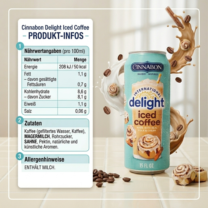 1x Cinnabon Delight Iced Coffee 443ml