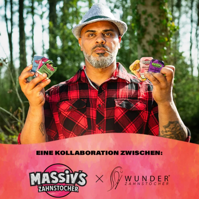 Massiv’s Zahnstocher Cola Ice – 100 Stück in Metalldose | vegan, zuckerfrei, kalorienfrei | Urban Lifestyle by Rapper Massiv & Wunder