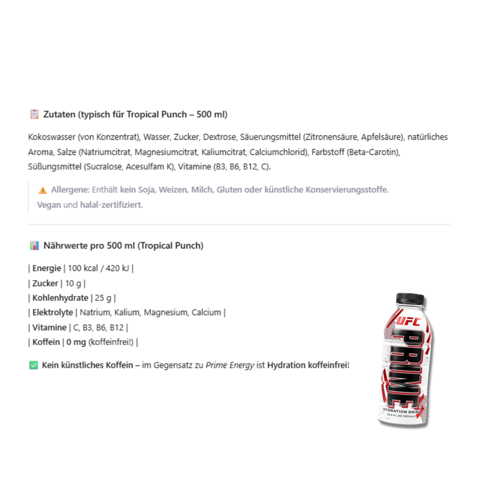 Prime Hydration – Offizieller UFC-Elektrolyt-Drink 500ml