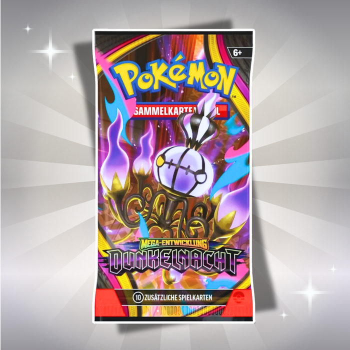 Pokémon Mega-Entwicklung: Dunkelnacht Top-Trainer-Box Deutsch – 9 Booster & Zarude Promokarte