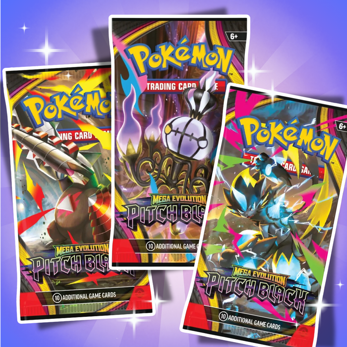 3x Pokémon Pitch Black Booster Englisch – 3 Booster Packs mit je 10 Karten