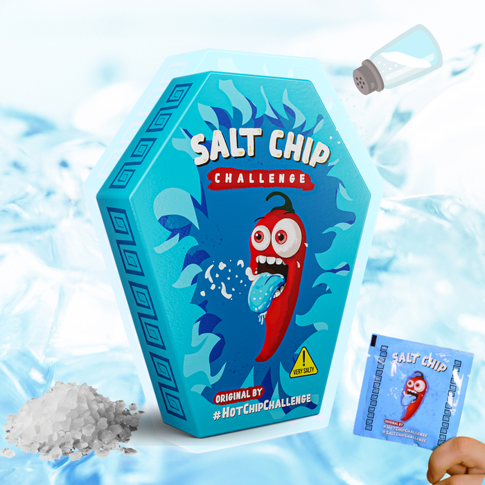 Salt Chip Challenge – 1 extrem salziger Tortilla-Chip à 8 g | Original by #HotChipChallenge | Vegan & 16+