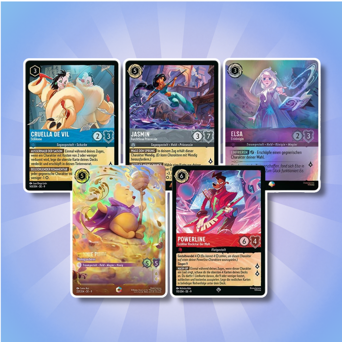 Disney Lorcana TCG Mythen Starter Deck Deutsch – 60 Karten Deck mit Booster (Zufällige Variante)