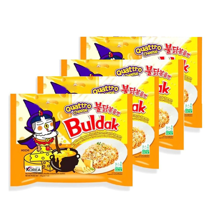 Samyang Quattro Cheese Ramen | 5x145g | Würzige Vier-Käse-Feuernudeln für intensiven Geschmack