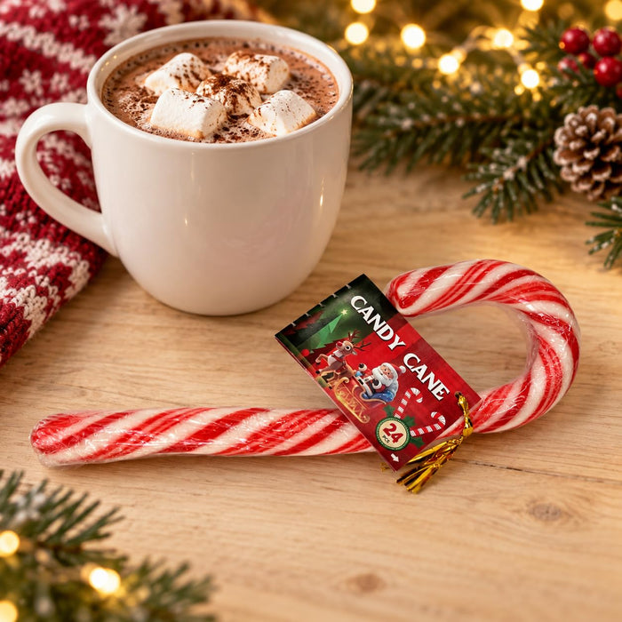 Candy Cane Zuckerstange 3er-Set – 3 × 60 g – Rot-weiße Weihnachts-Süßigkeit mit Minzgeschmack +Heartglobal Versandschutz