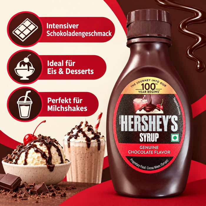 Hershey’s Sirup Probierpaket 2er Mix – Schokolade & Erdbeere – 2 × 180 g Dessertsoße für Eis, Pancakes, Waffeln und Milchshakes +Heartglobal Versandschutz