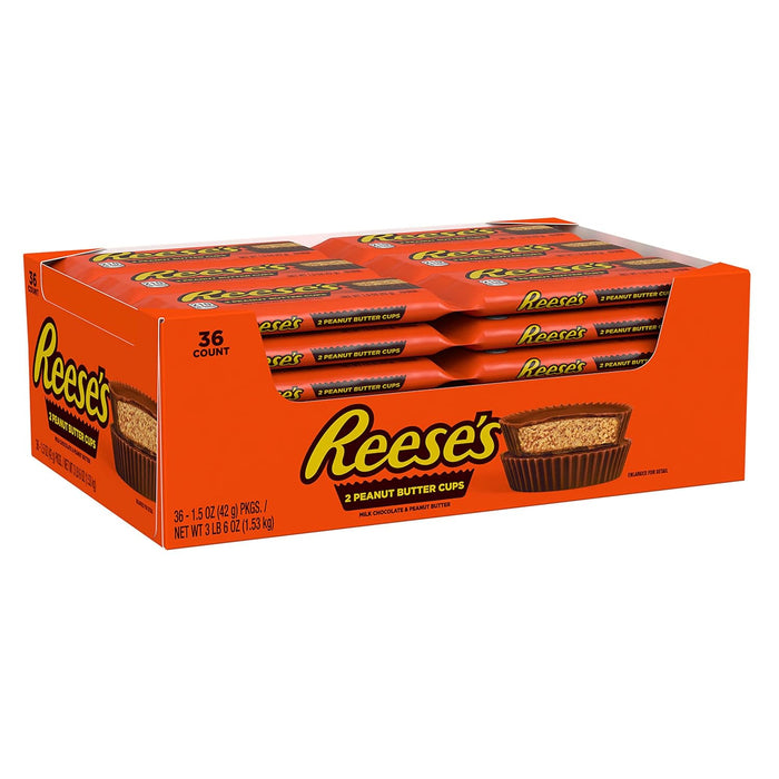 Reese’s Peanut Butter Cups – 36 Stück (36 × 42 g / 1.5 oz) – Erdnussbutter-Schokoladen-Cups – Original US-Snack