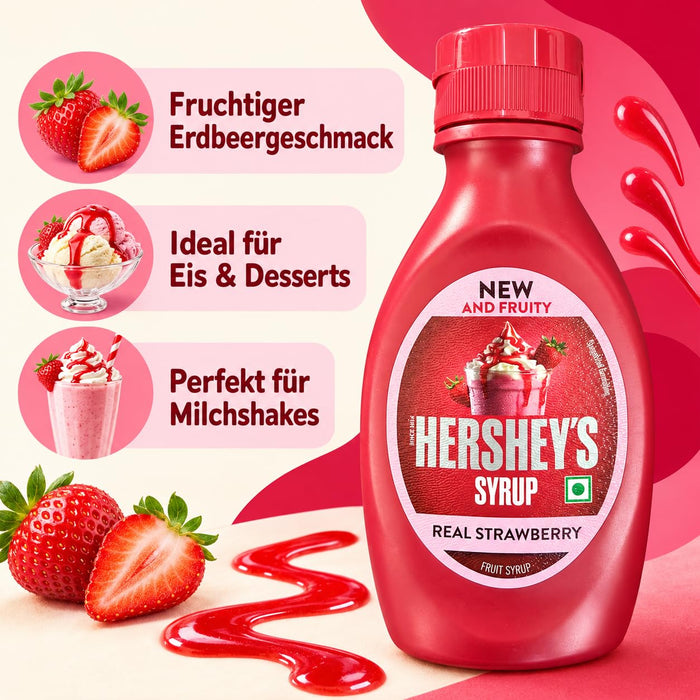 Hershey’s Sirup Probierpaket 2er Mix – Schokolade & Erdbeere – 2 × 180 g Dessertsoße für Eis, Pancakes, Waffeln und Milchshakes +Heartglobal Versandschutz