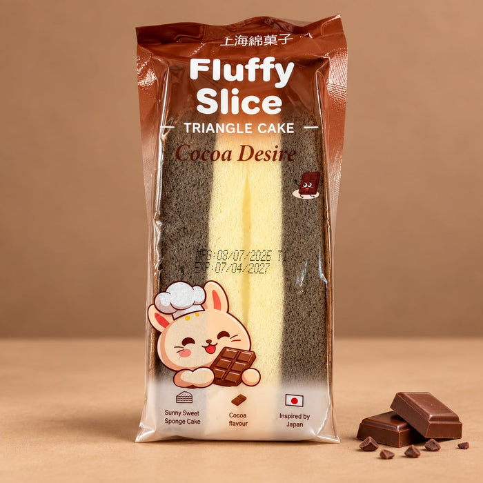 Fluffy Slice Triangle Cake 4er Probierpaket – Strawberry Bliss, Cocoa Desire, Banana Joy & Matcha Glow – Luftig-weicher Rührkuchen, einzeln verpackte süße Snacks