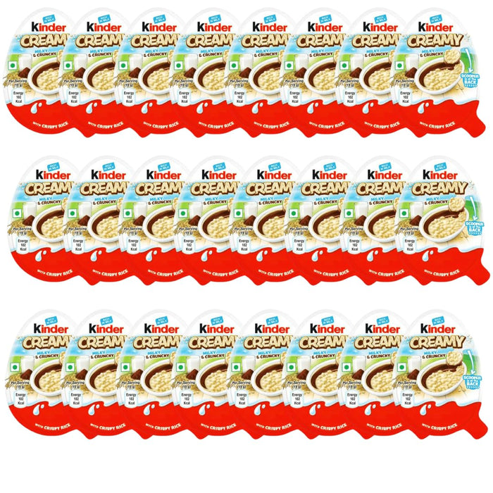 Kinder Creamy 24er-Pack | 24 x 19g | Gefüllte Schokoladenriegel mit knusprigem Reis | Cremige Milchfüllung & zartschmelzende Schokolade | Ideal für Kinder & Erwachsene
