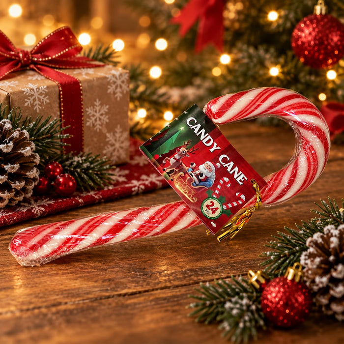 Candy Cane Zuckerstange 3er-Set – 3 × 60 g – Rot-weiße Weihnachts-Süßigkeit mit Minzgeschmack +Heartglobal Versandschutz