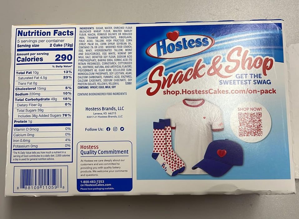 Hostess Iced Vanilla Zingers – 10 leckere Vanillekuchenriegel mit Cremefüllung (10x36g)– Original amerikanischer Snackklassiker